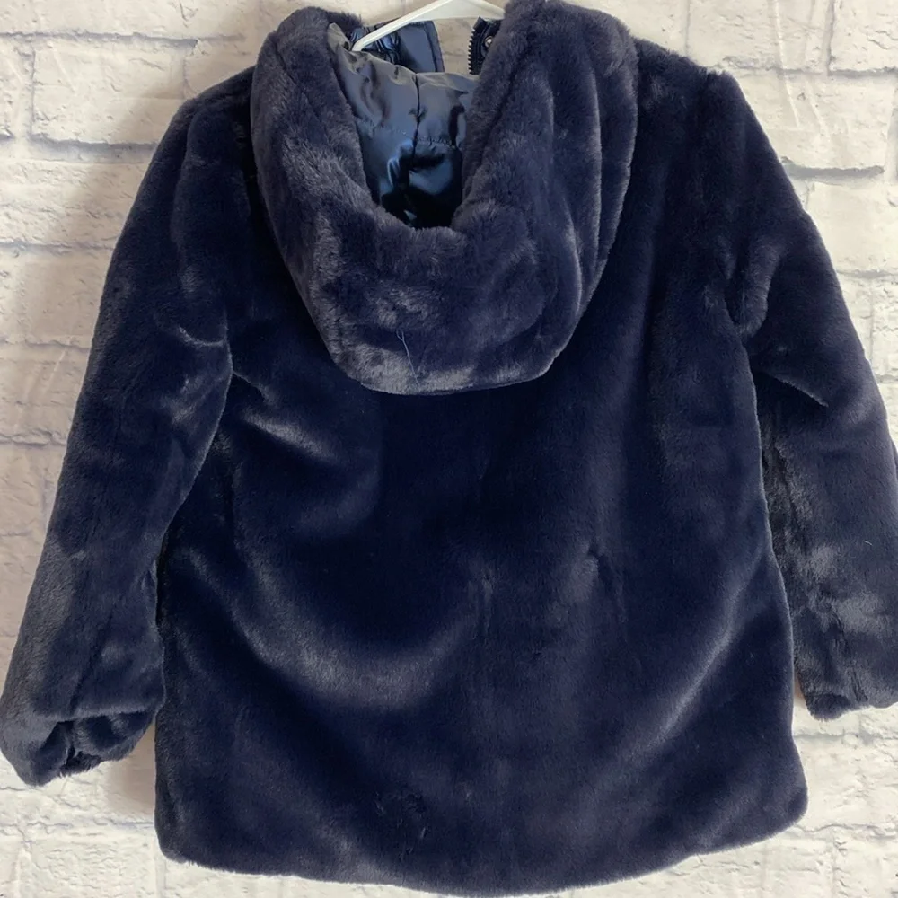 Mayoral blue metallic faux fur reversible jacket